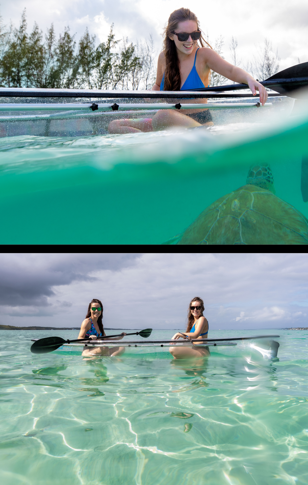 Set of Two (2) Original Crystal Kayaks® #1 Rated Fully Transparent Kayak / Canoe for 1-2 People.