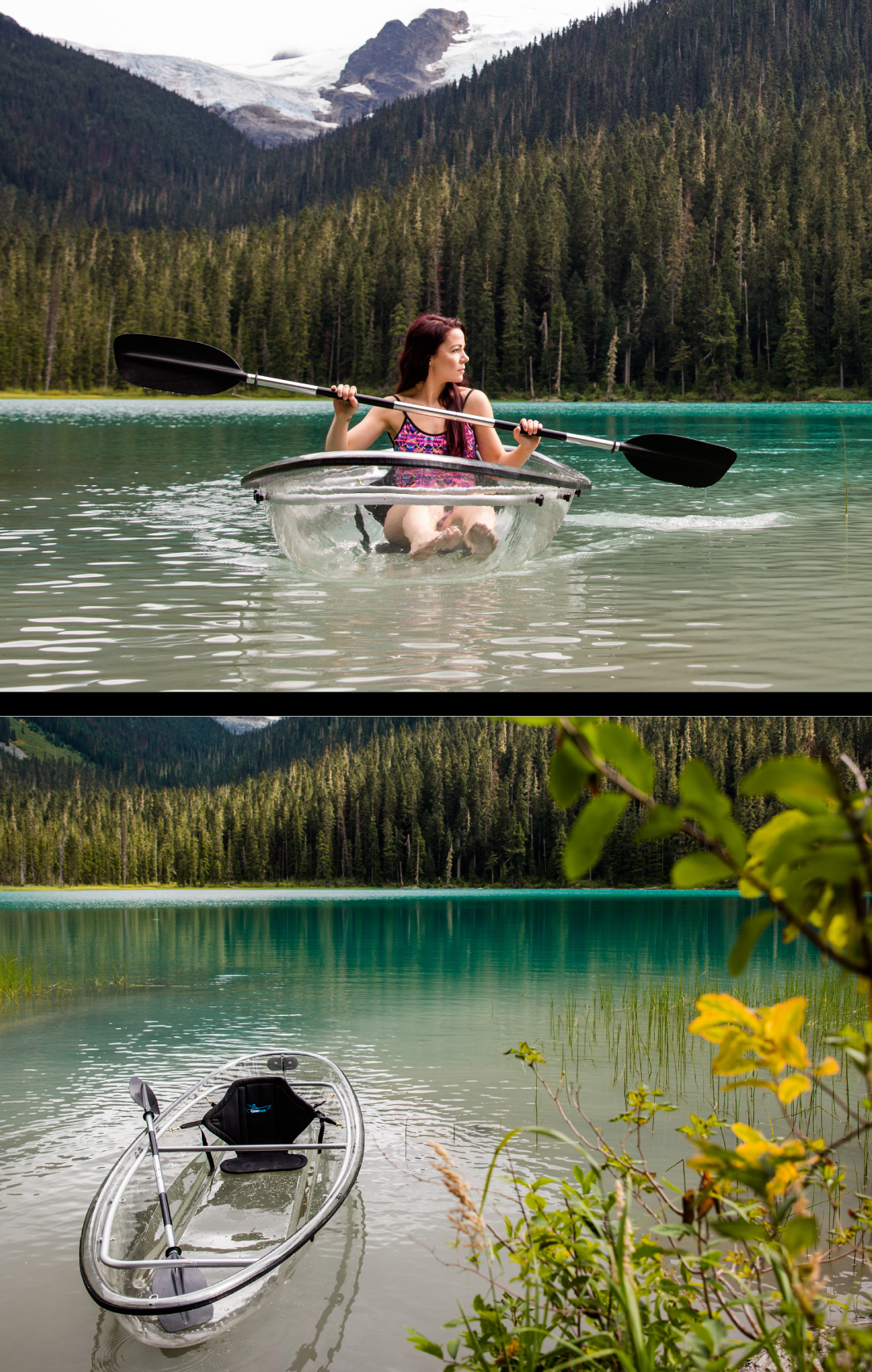 Set of Two (2) Original Crystal Kayaks® #1 Rated Fully Transparent Kayak / Canoe for 1-2 People.