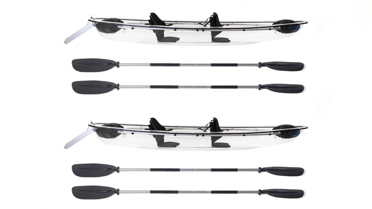 Set of Two (2) Original Crystal Kayaks® #1 Rated Fully Transparent Kayak / Canoe for 1-2 People.