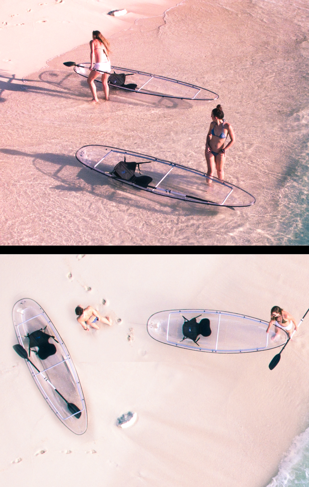 Set of Two (2) Original Crystal Kayaks® #1 Rated Fully Transparent Kayak / Canoe for 1-2 People.