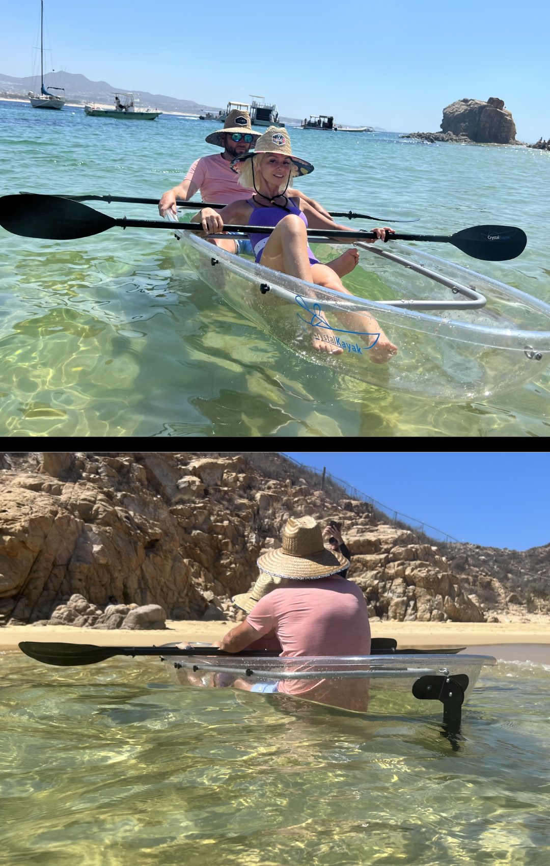 Set of Two (2) Original Crystal Kayaks® #1 Rated Fully Transparent Kayak / Canoe for 1-2 People.