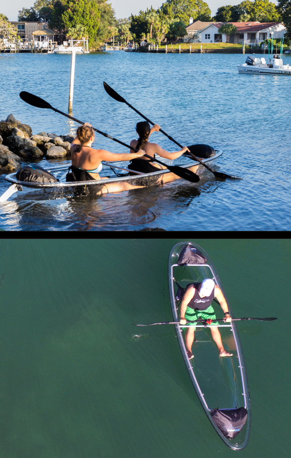 Set of Two (2) Original Crystal Kayaks® #1 Rated Fully Transparent Kayak / Canoe for 1-2 People.