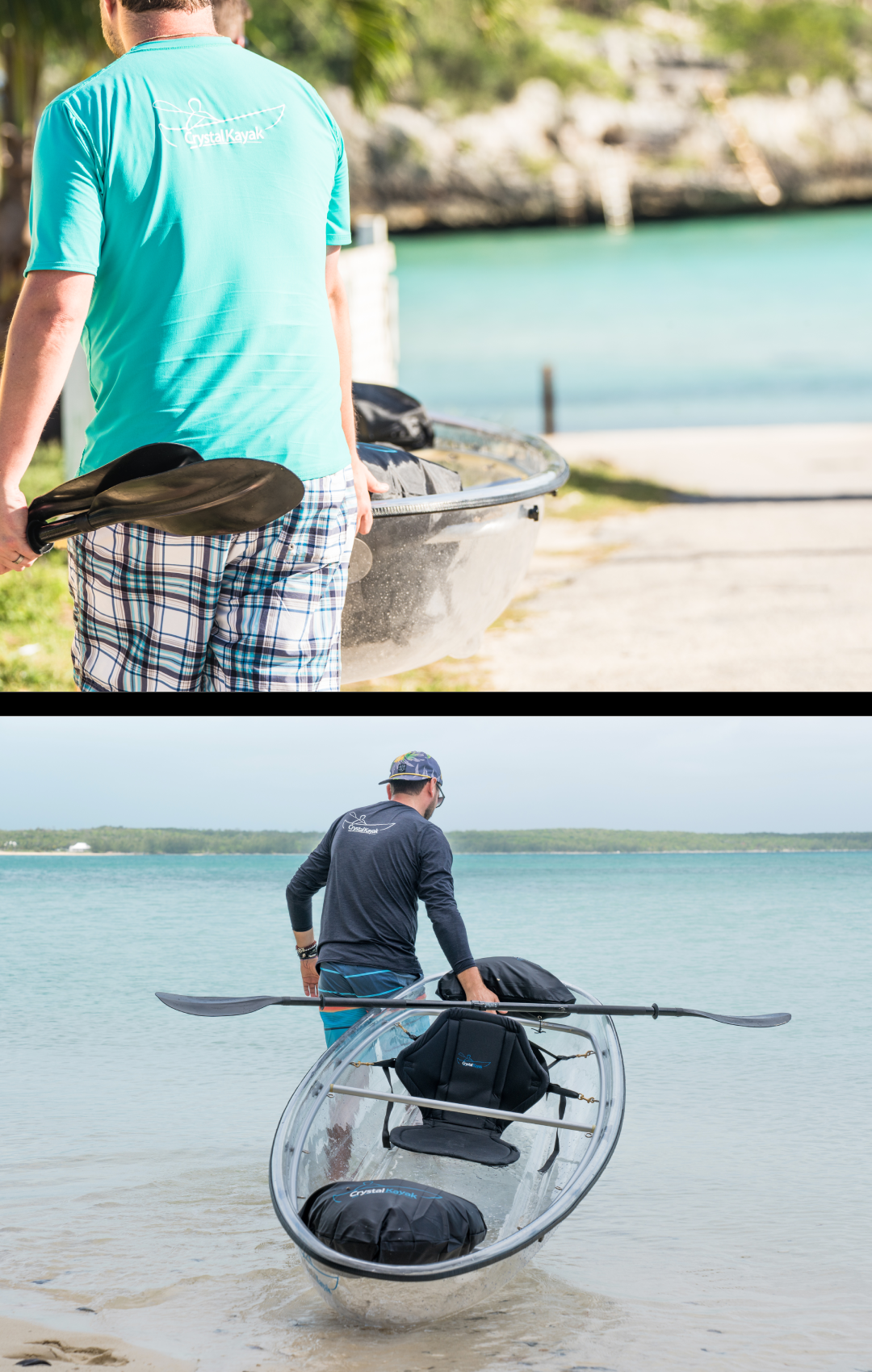 Set of Two (2) Original Crystal Kayaks® #1 Rated Fully Transparent Kayak / Canoe for 1-2 People.