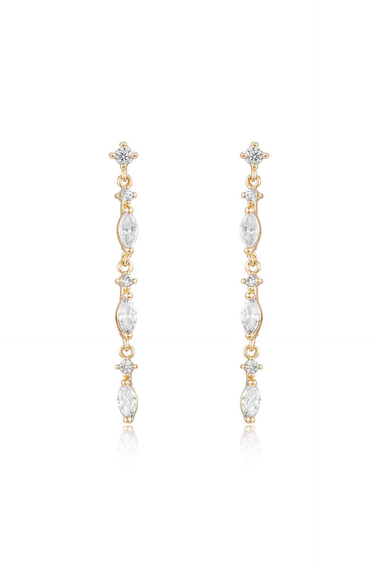 Dainty Linear Crystal Drop Earrings