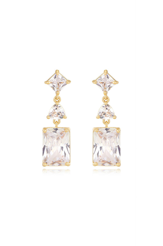 Reflective Crystal Dangle Earrings