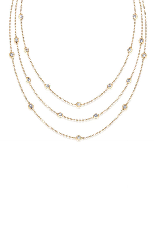 Crystal Dot Layered Necklace