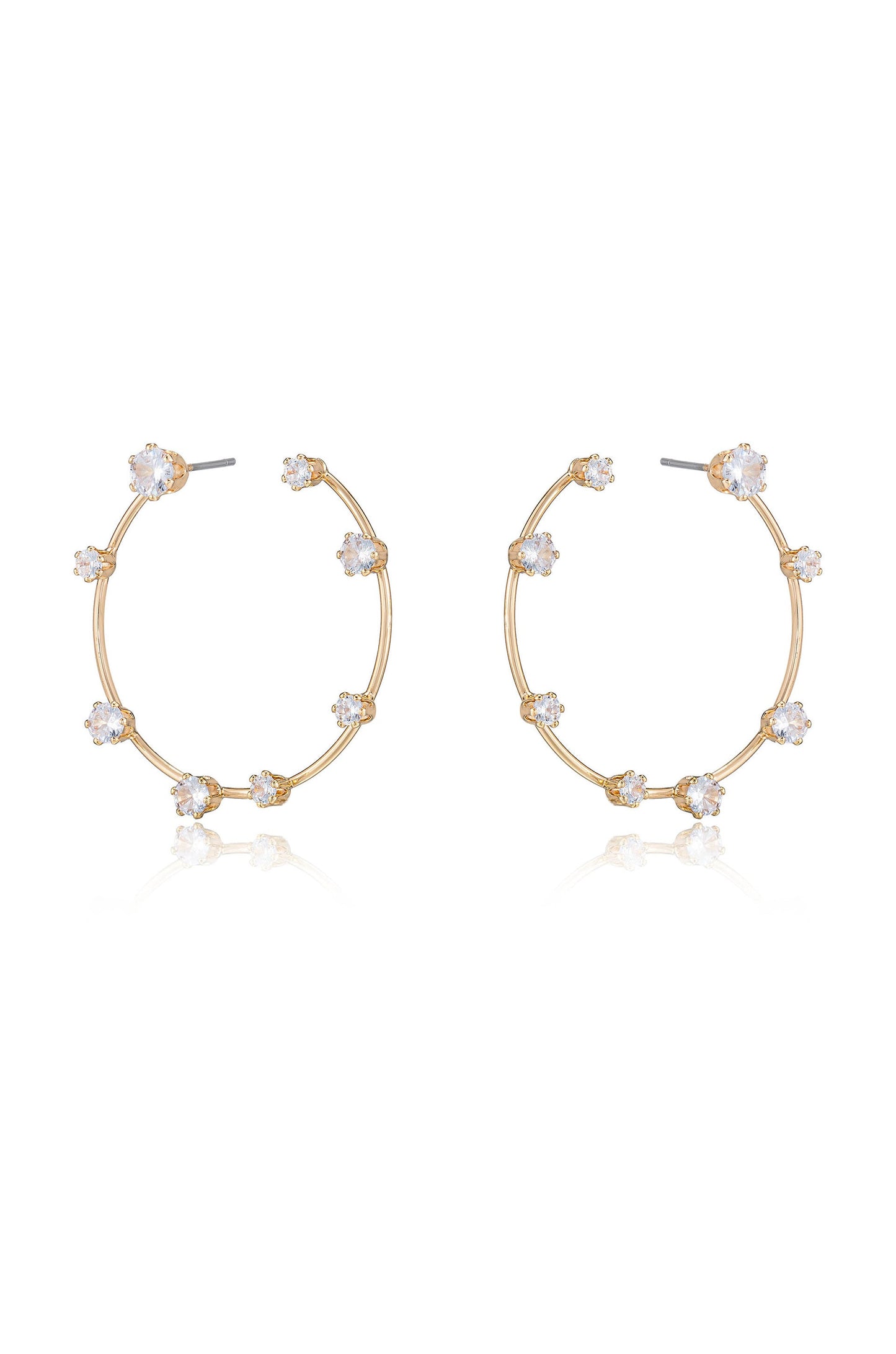 Celestial Large Wire & Crystal Ring Earrings