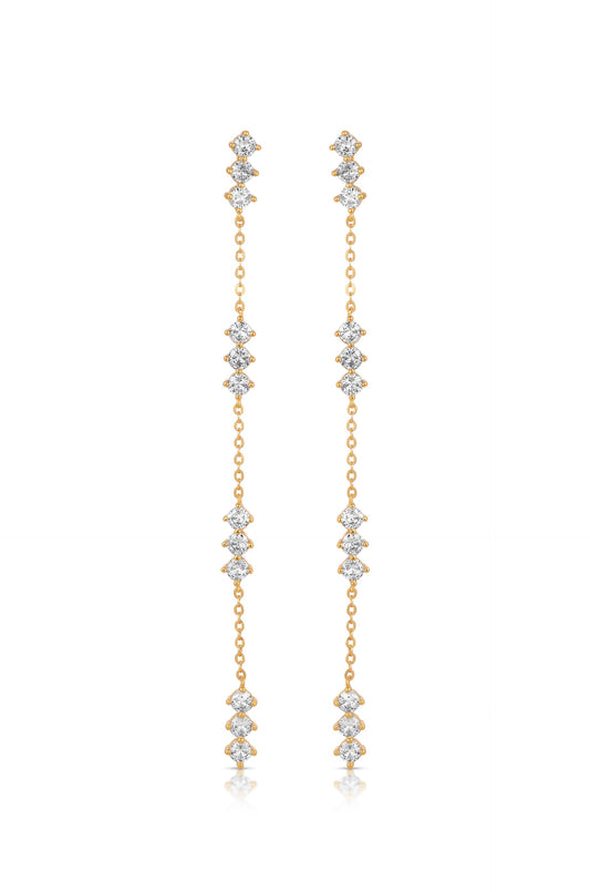 Linear Crystal Drop Earrings