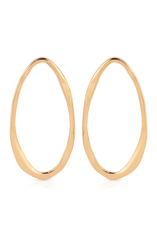 Hammered Large Oval Earrings