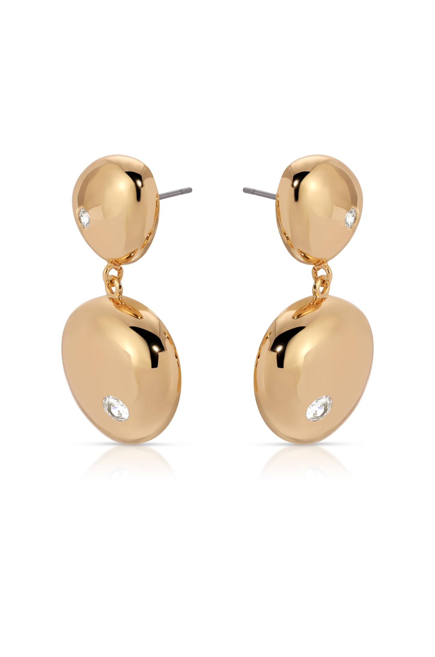 Polished Double Pebble Drop Earrings