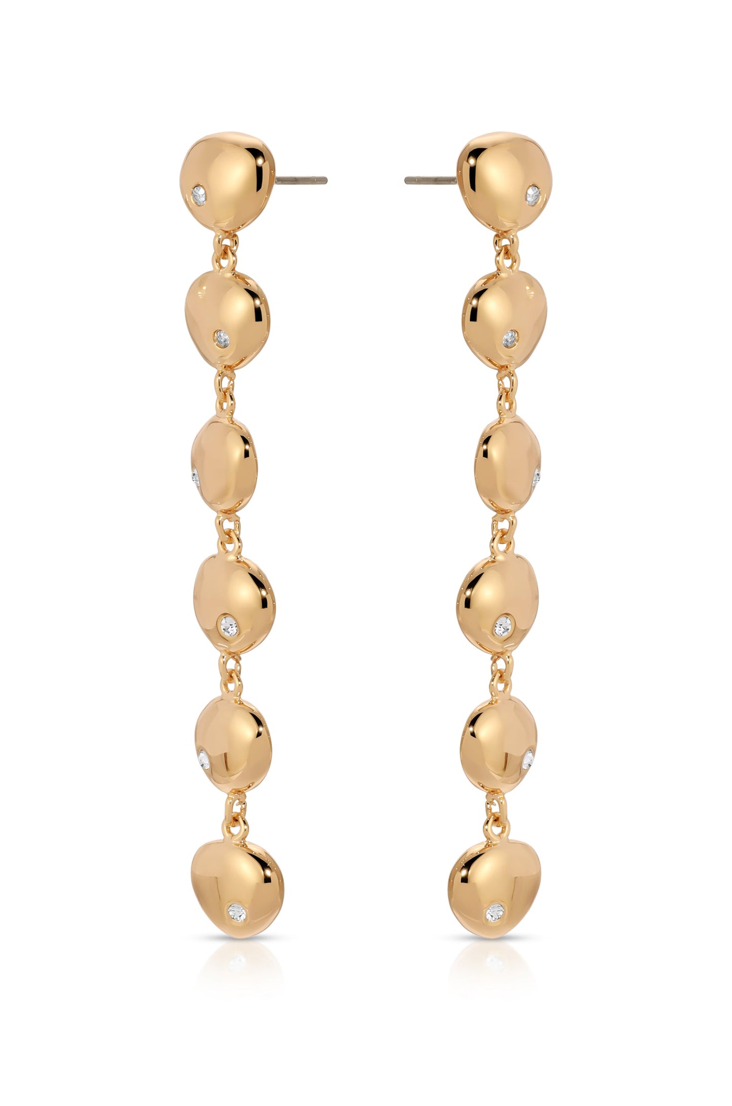 Polished Pebble Linear Dangle Earrings