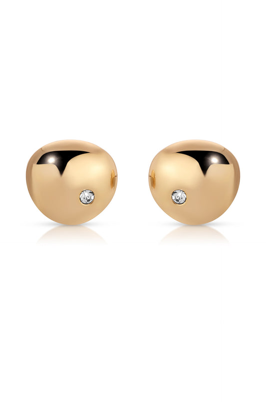 Polished Pebble Crystal Stud Earrings