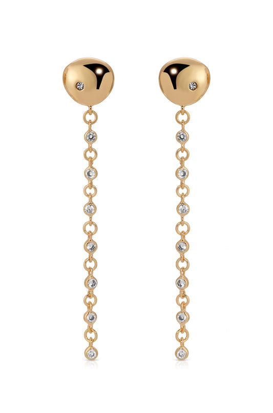 Polished Pebble Linear Chain Earrings