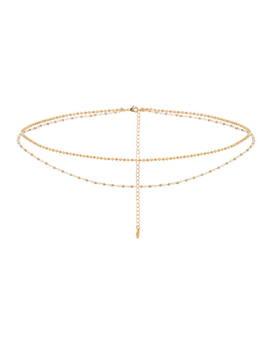 Pearl Strand Gold Body Chain