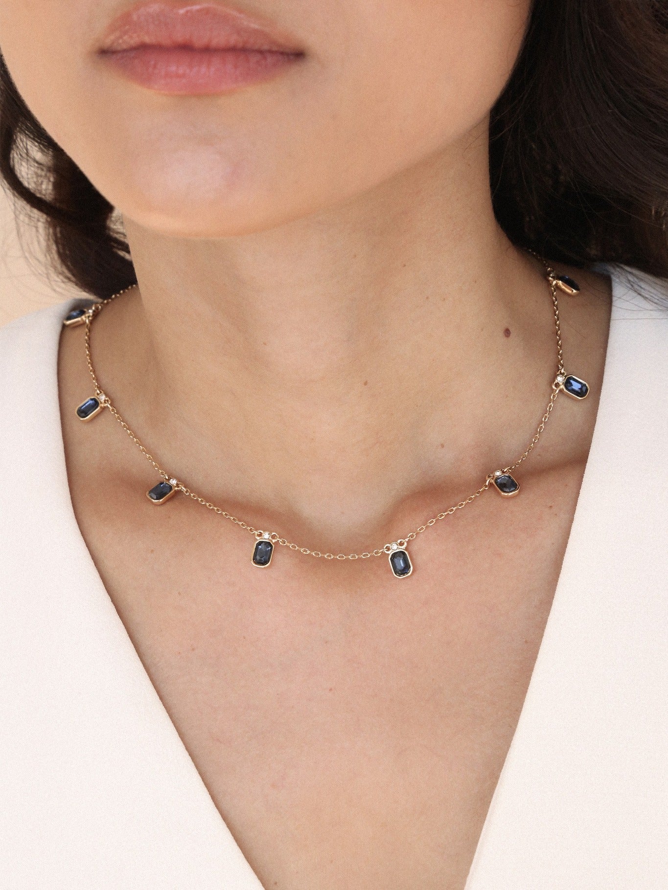 Emerald Deco Charm Necklace