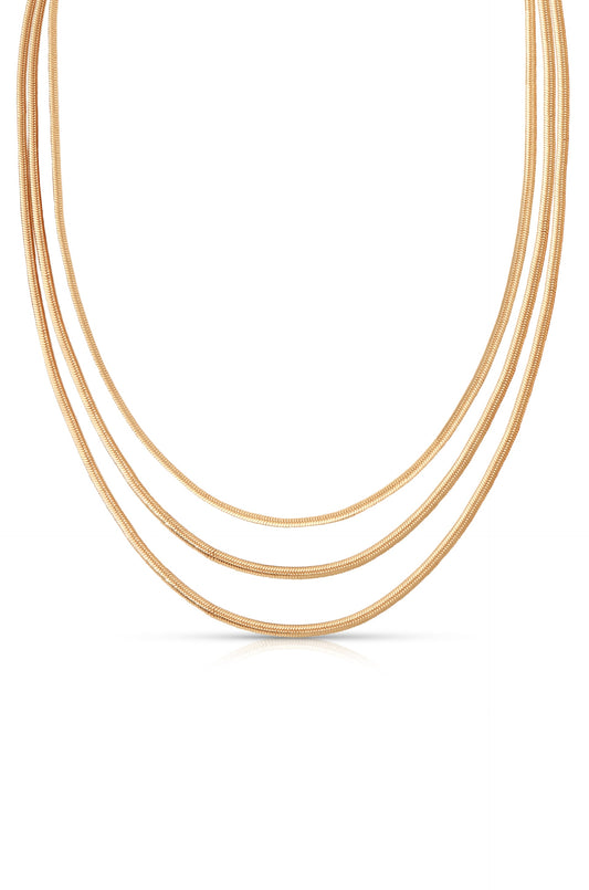 Triple Snake Chain Necklace