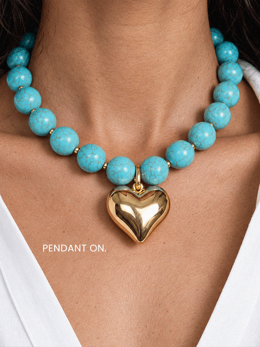 Luck and Love Turquoise Heart Necklace
