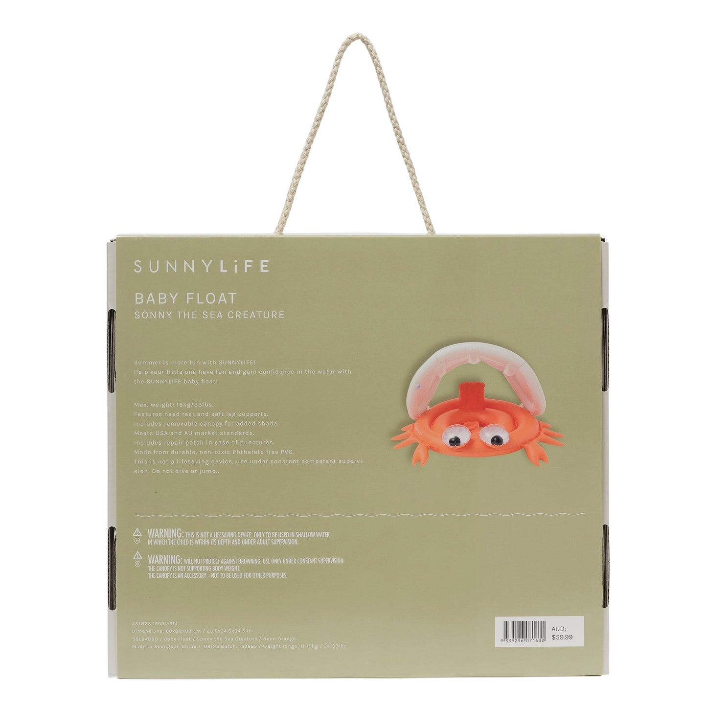 Baby Float - Sonny the Sea Creature Neon Orange