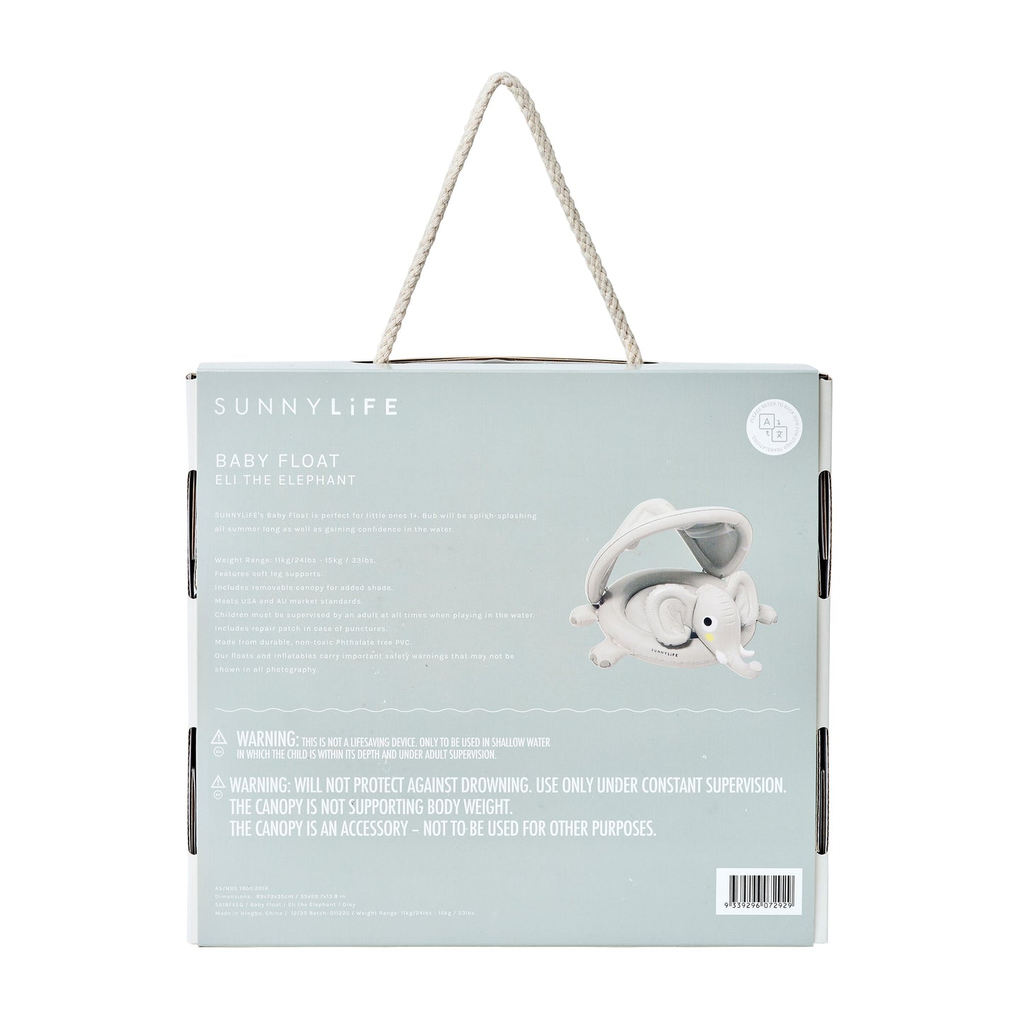 Baby Float - Eli the Elephant Grey