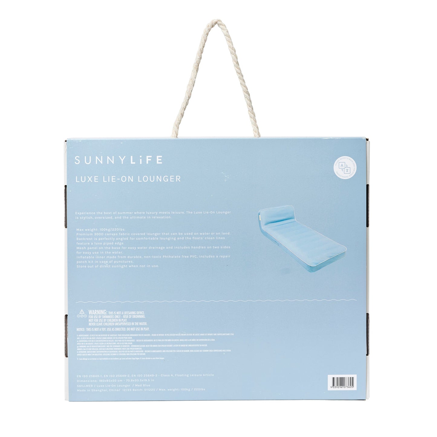 Luxe Lie-On Lounger - La Mer Med Blue