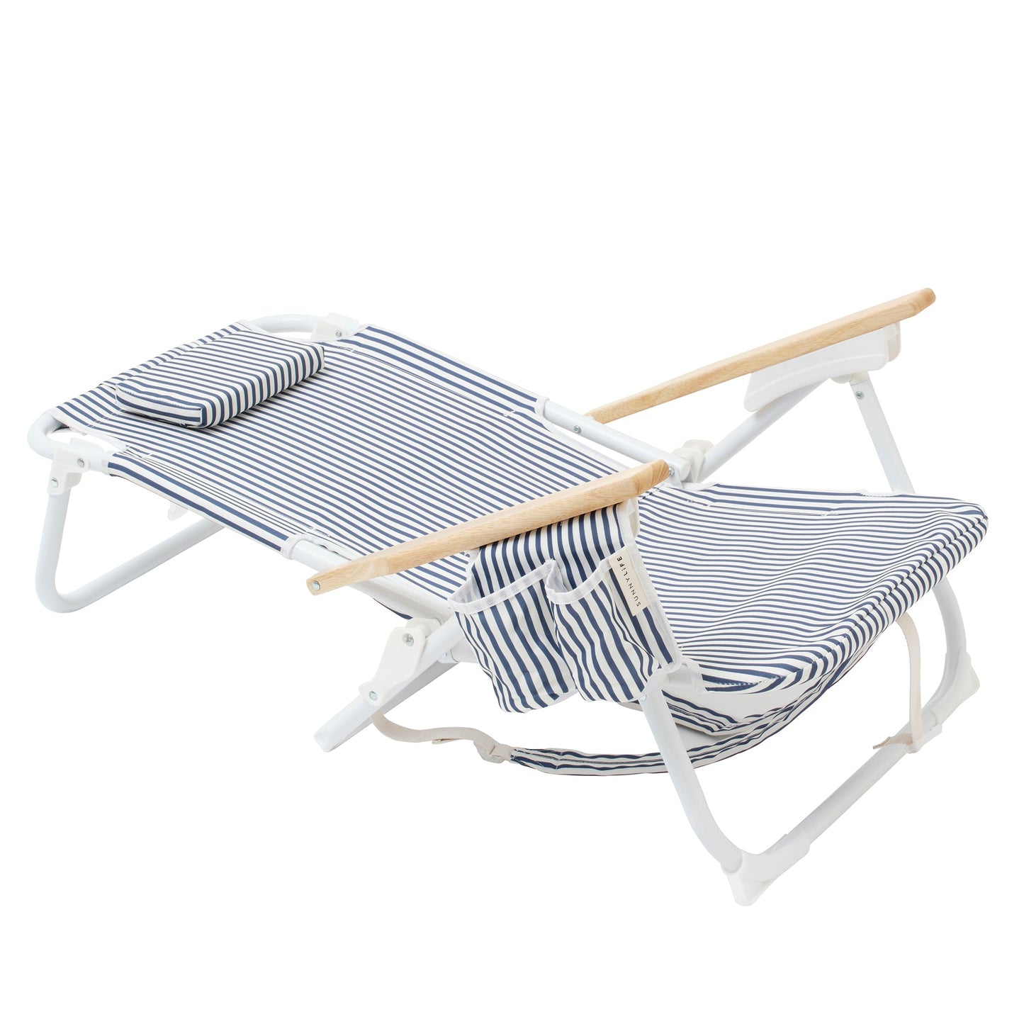 Deluxe Beach Chair - Navy Stripe