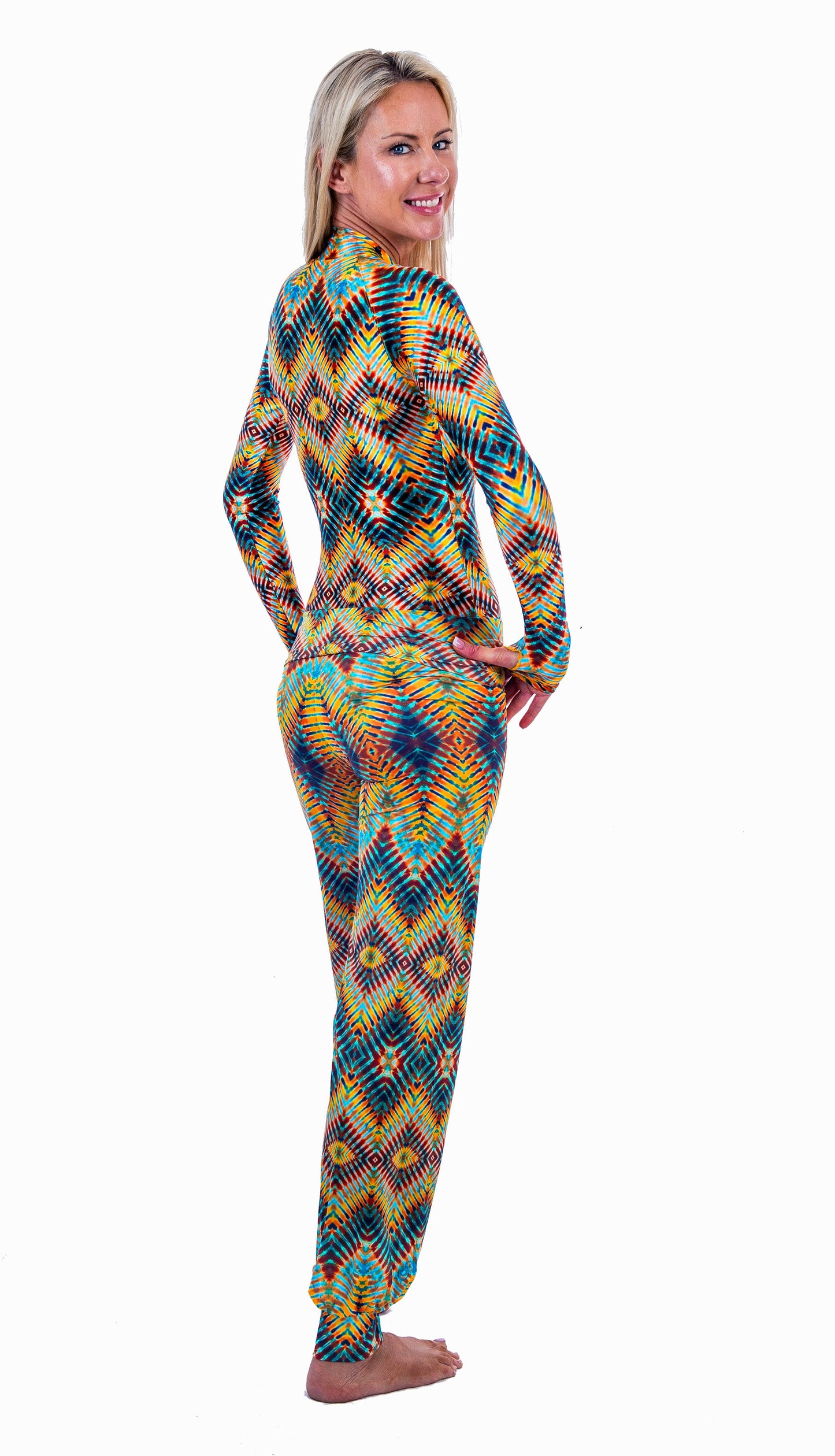 SlipIns Multi Colored Long Sleeve Bathing Suit - Tiger Lily