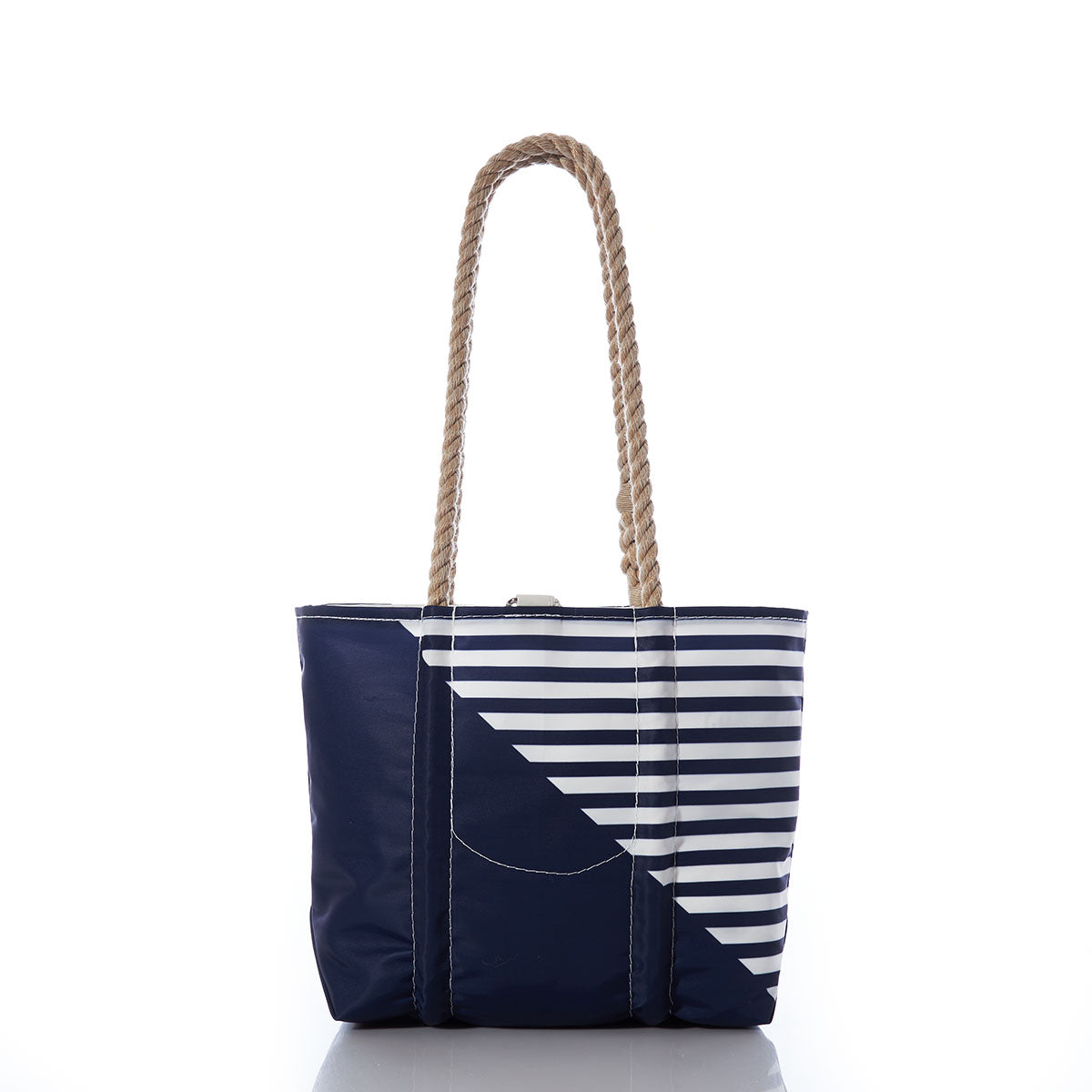 Breton Stripe White Anchor Handbag