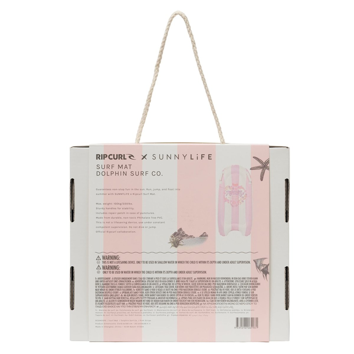 Kids Surf Mat - Dolphin Surf Co Pink Stripe