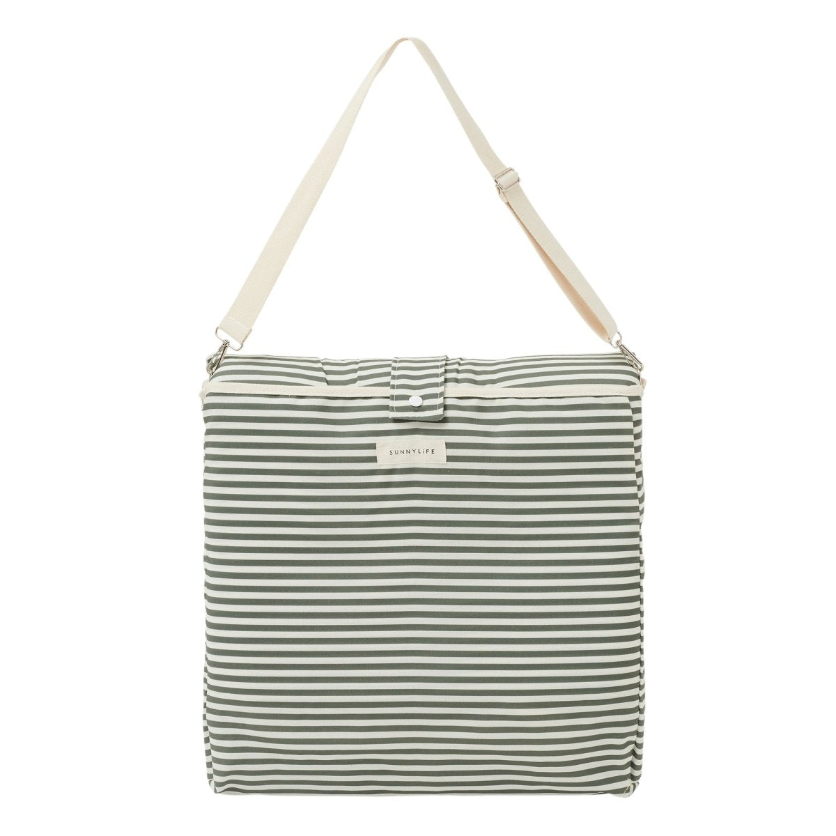 Reclining Beach Chair - The Vacay Olive Stripe