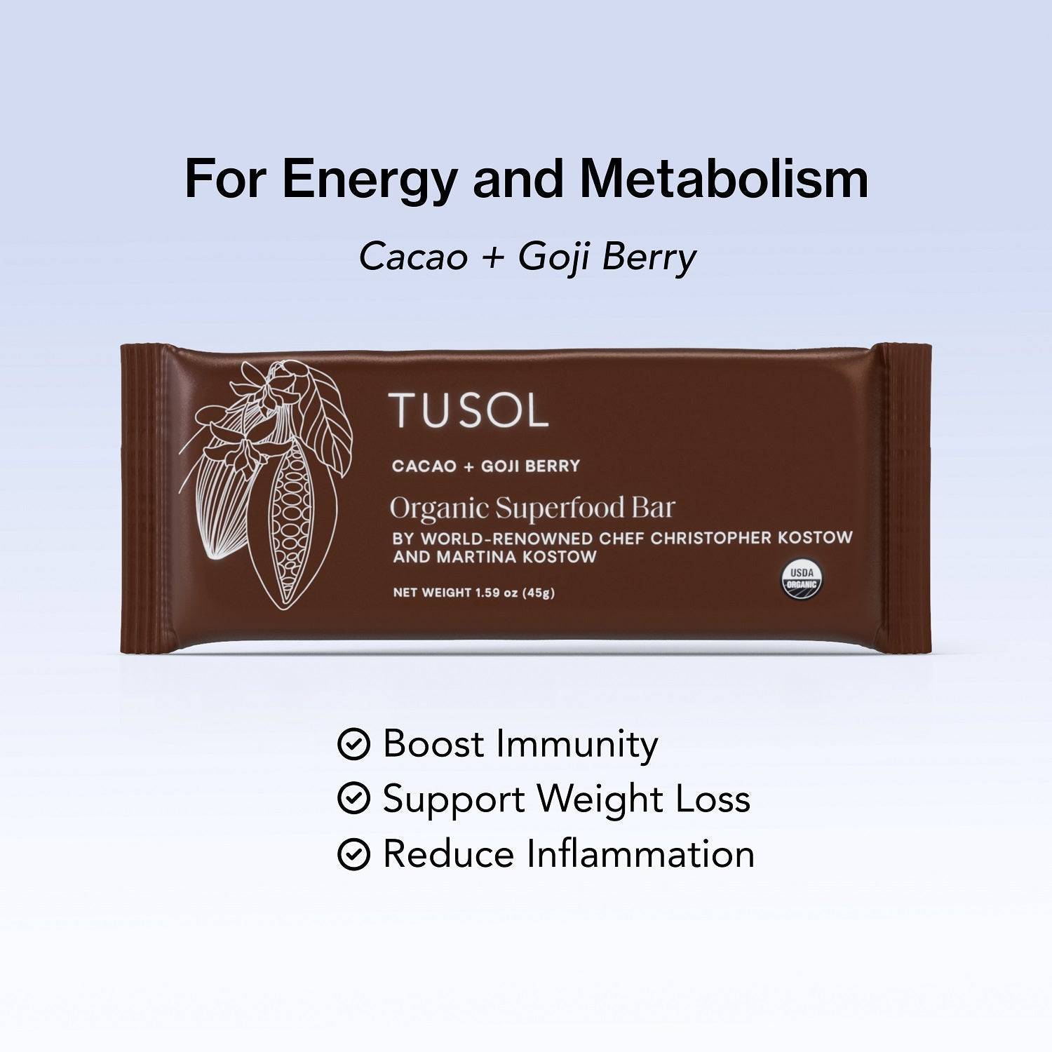 TUSOL Gourmet Organic Protein + Superfood Bars - LUXUSFIT Luxury Exercise & Recovery Equipment