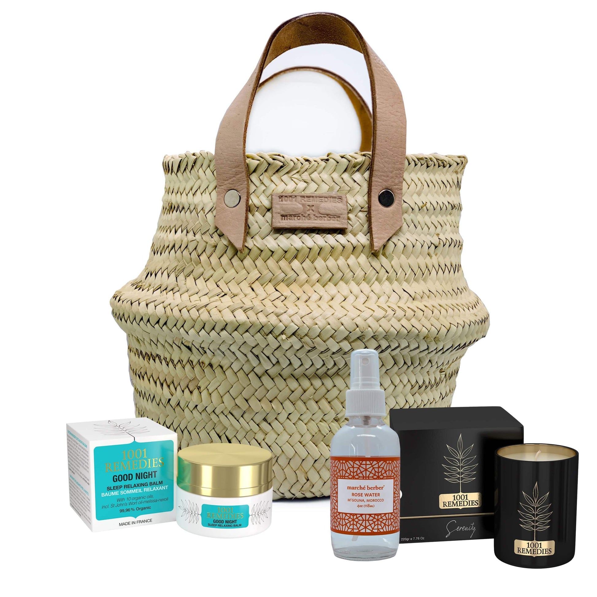 1001 REMEDIES Gift Basket | 1001 Remedies x Marche Berber - LUXUSFIT Luxury Exercise & Recovery Equipment