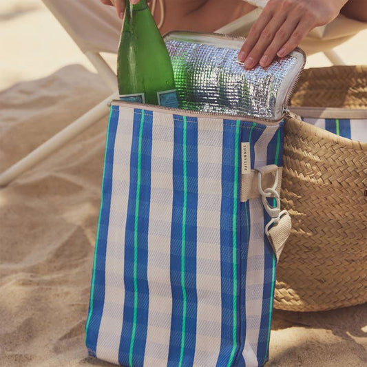 Sunnylife - Wholesale Beach Bag - Recycled Nylon Drinks Cooler Bag La Mer Blue Neon