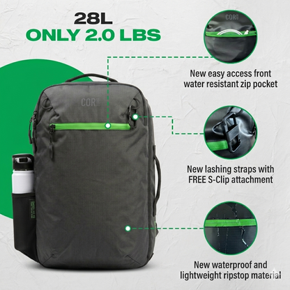Island Hopper 2.0 Travel Backpack – New Matte Black | Lightweight Waterproof 28L & 34L