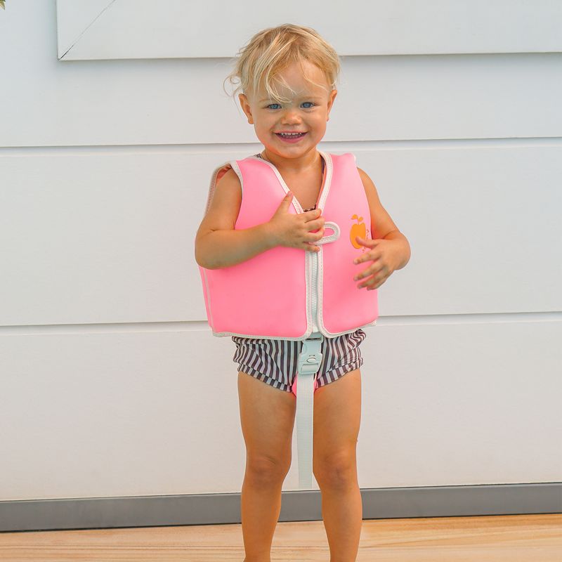 Kids Swim Vest 2-3 - Poppy the Peach Neon Pink