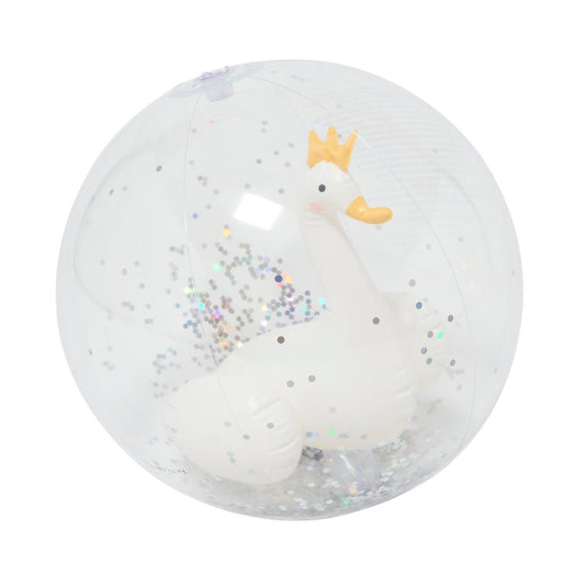 3D Inflatable Beach Ball - Princess Swan Glitter