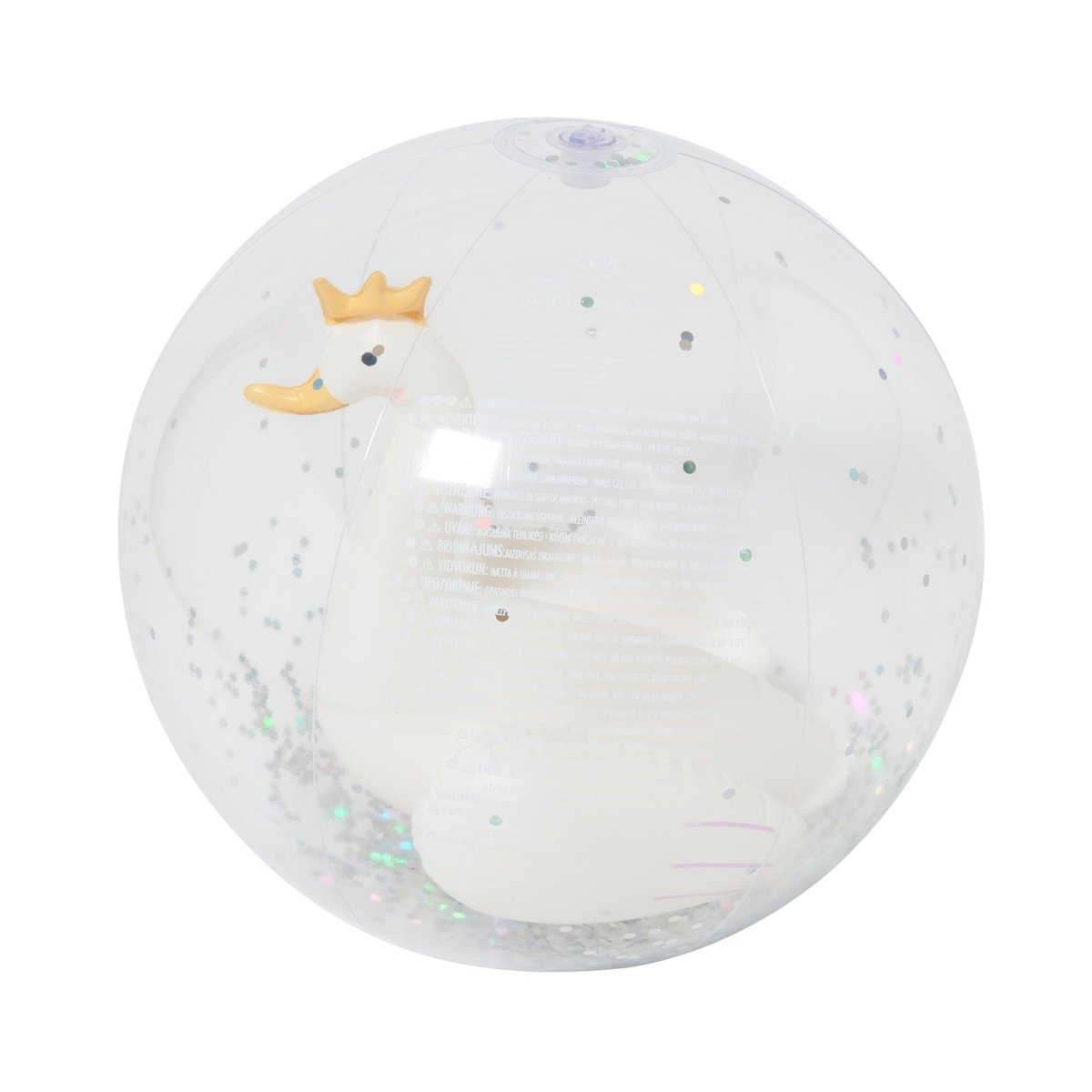 3D Inflatable Beach Ball - Princess Swan Glitter