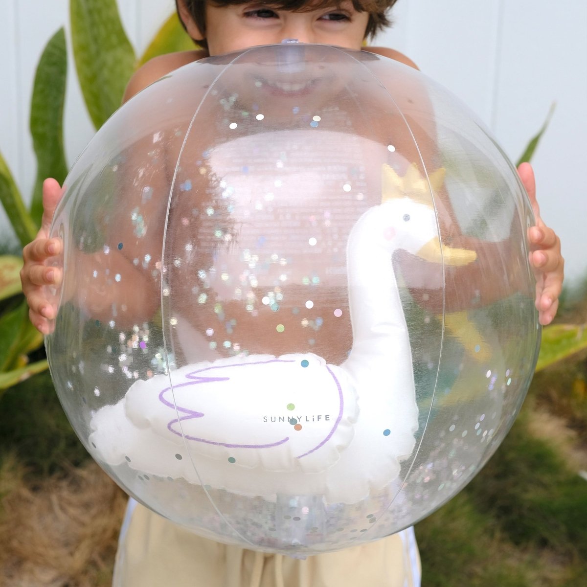 3D Inflatable Beach Ball - Princess Swan Glitter