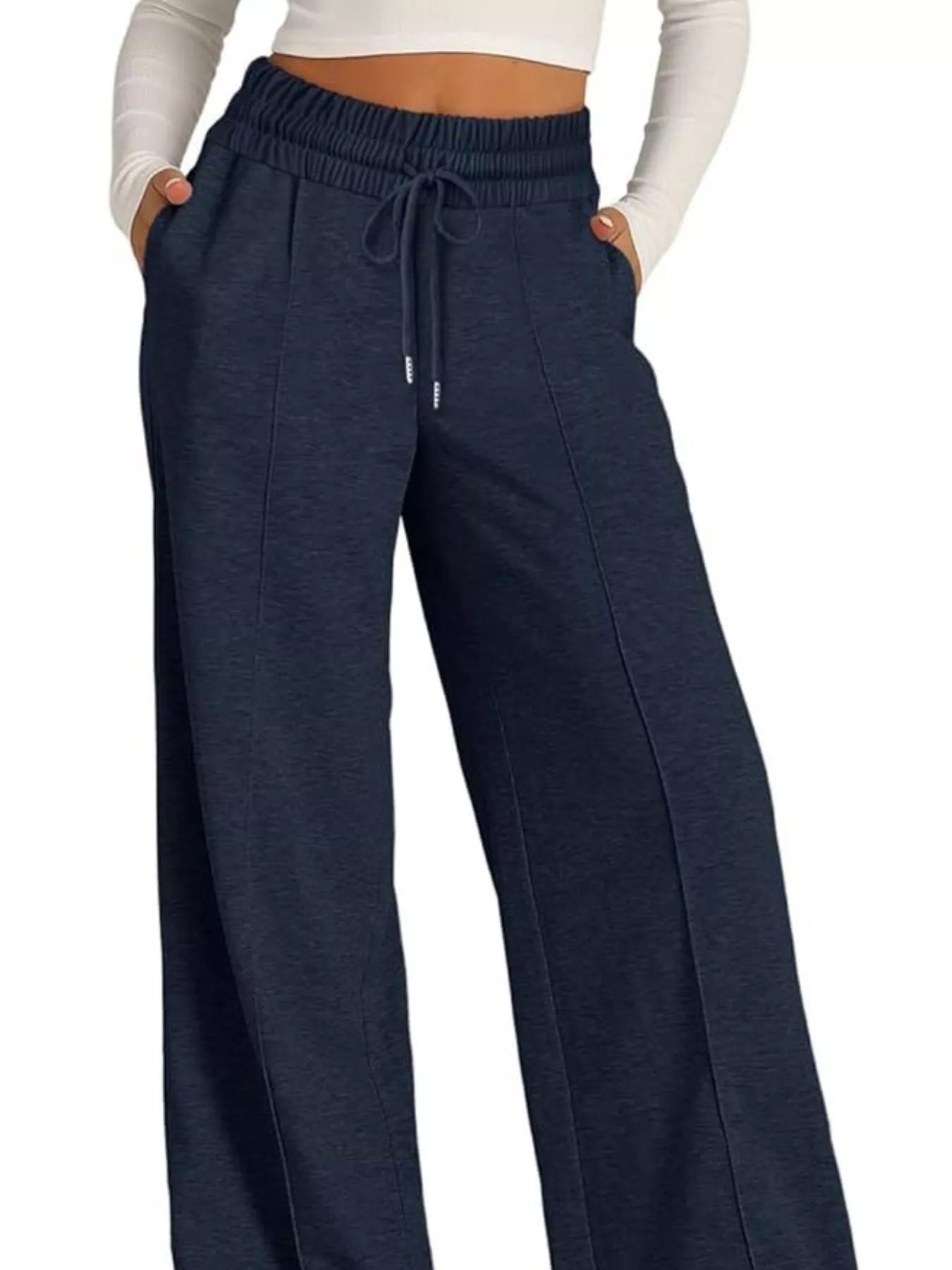 Wide Leg Drawstring Pants in Multiple Colors