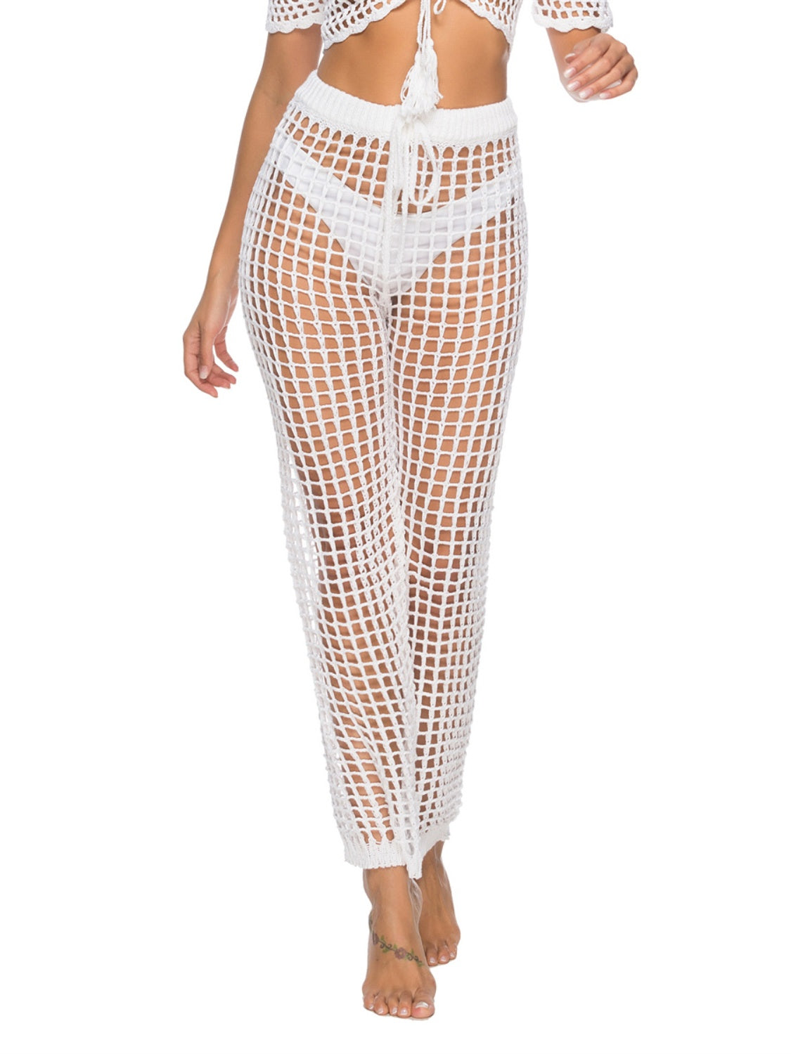 High Waist Net Coverup Pants
