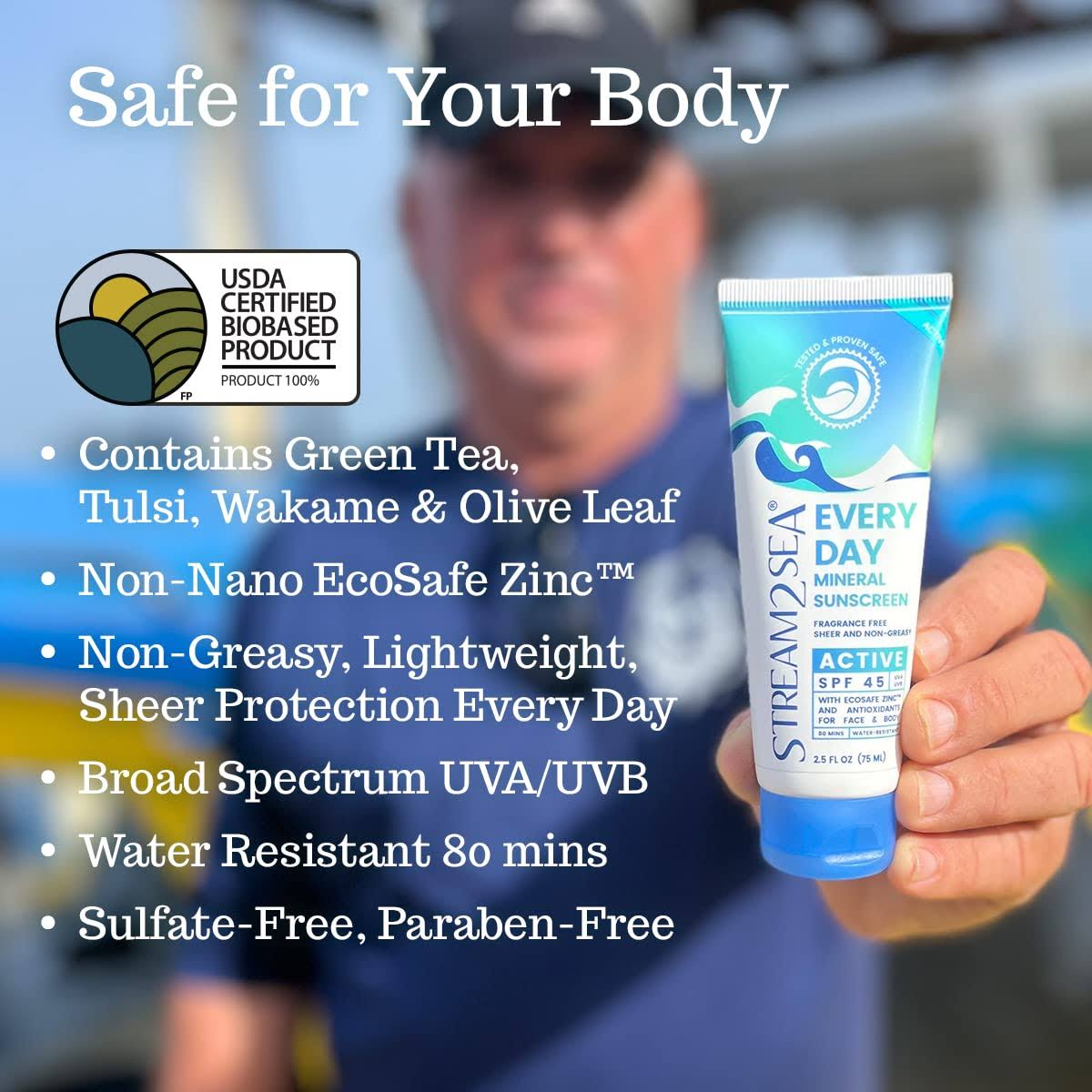 STREAM2SEA Every Day Reef-Safe Sunscreen SPF 45 - Active