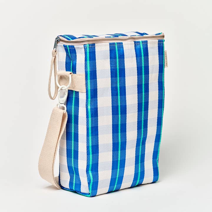 Sunnylife - Wholesale Beach Bag - Recycled Nylon Drinks Cooler Bag La Mer Blue Neon