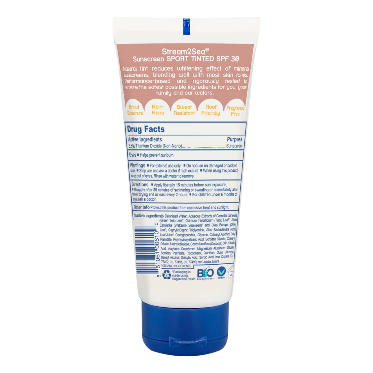 STREAM2SEA Eco Reef-Safe Tinted Sunscreen SPF 30