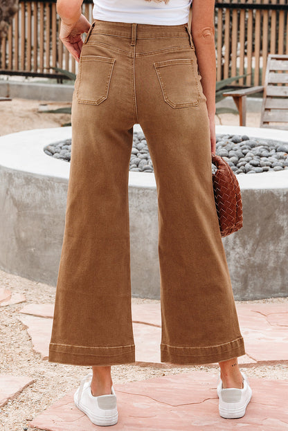 Breen Cropped High Rise Wide Leg Jeans
