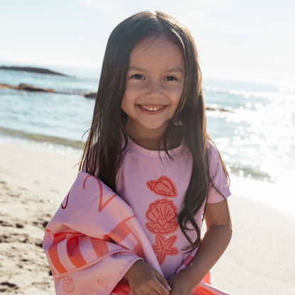 Swim Shirt Short Sleeves - Pink - Coastal Charm
