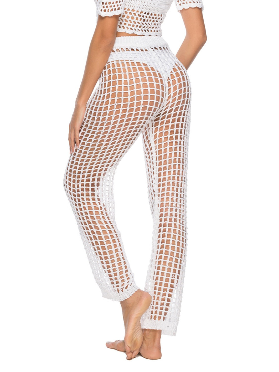 High Waist Net Coverup Pants