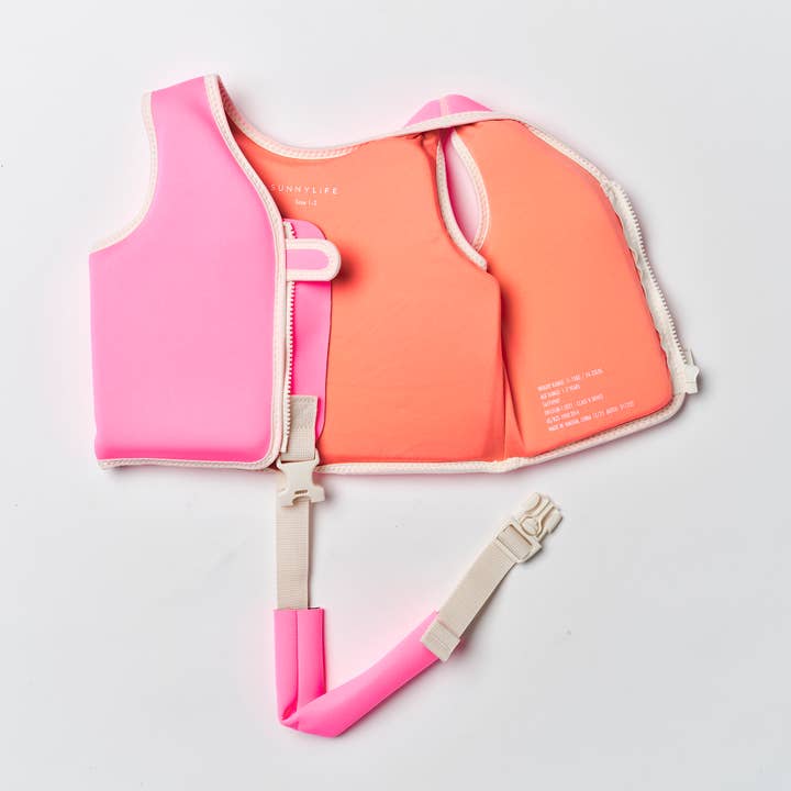 Sunnylife - Wholesale Beach Accessories - Float Vest 1-2 Poppy the Peach Neon Pink