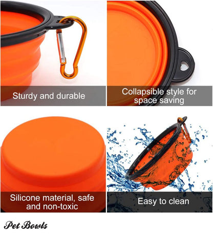 Orange Collapsible Pet Bowl