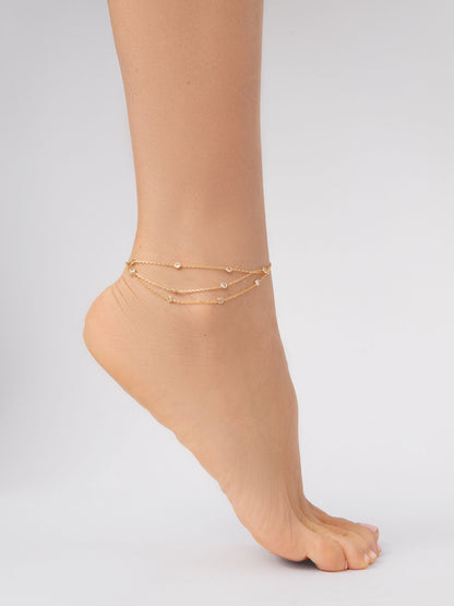 Fine Details Crystal Anklet
