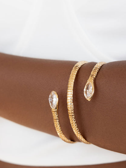Marquise Coiled Snake Bangle