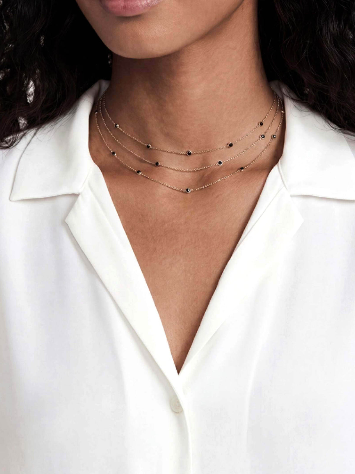 Crystal Dot Layered Necklace